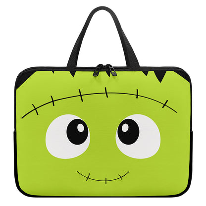 Cute Frankenstein Face Print Laptop Sleeve With Handle