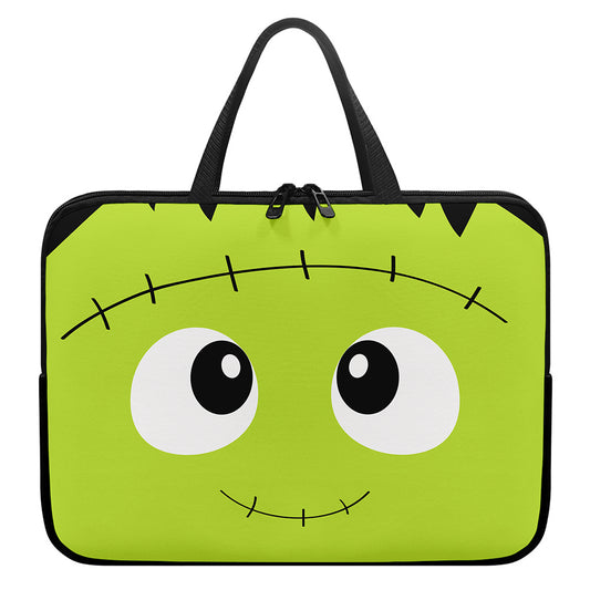 Cute Frankenstein Face Print Laptop Sleeve With Handle