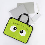 Cute Frankenstein Face Print Laptop Sleeve With Handle