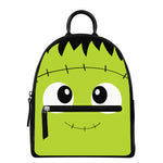 Cute Frankenstein Face Print Leather Backpack