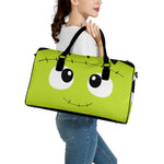 Cute Frankenstein Face Print Leather Duffle Bag