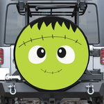 Cute Frankenstein Face Print Leather Spare Tire Cover