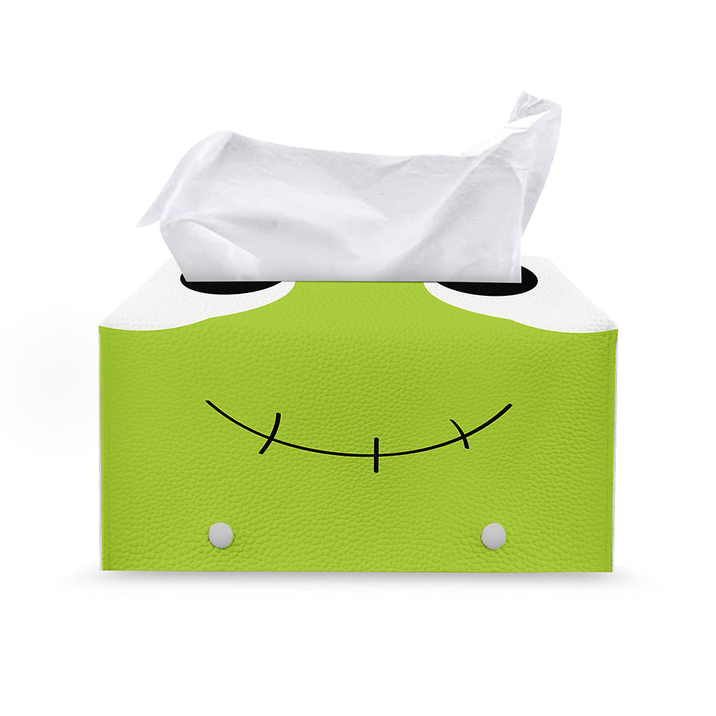Cute Frankenstein Face Print Leather Tissue Box Cover