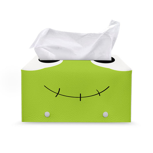 Cute Frankenstein Face Print Leather Tissue Box Cover