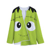 Cute Frankenstein Face Print Long Sleeve Short Coat