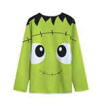 Cute Frankenstein Face Print Long Sleeve Short Coat