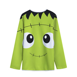 Cute Frankenstein Face Print Long Sleeve Short Coat