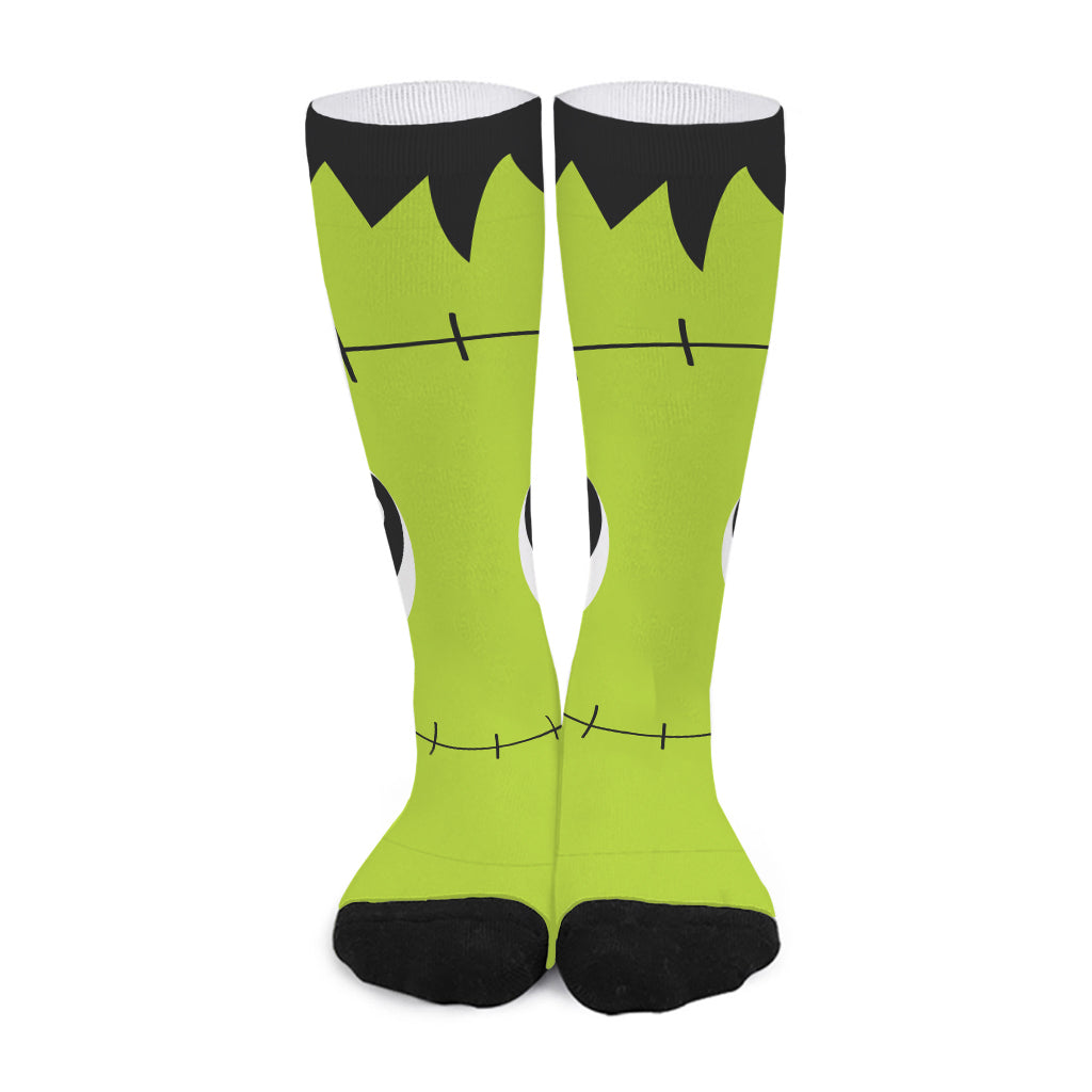 Cute Frankenstein Face Print Long Socks