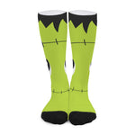 Cute Frankenstein Face Print Long Socks