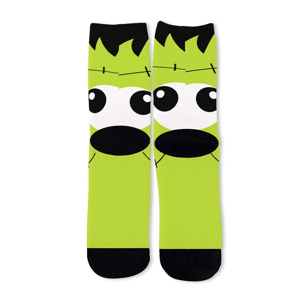 Cute Frankenstein Face Print Long Socks