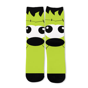 Cute Frankenstein Face Print Long Socks