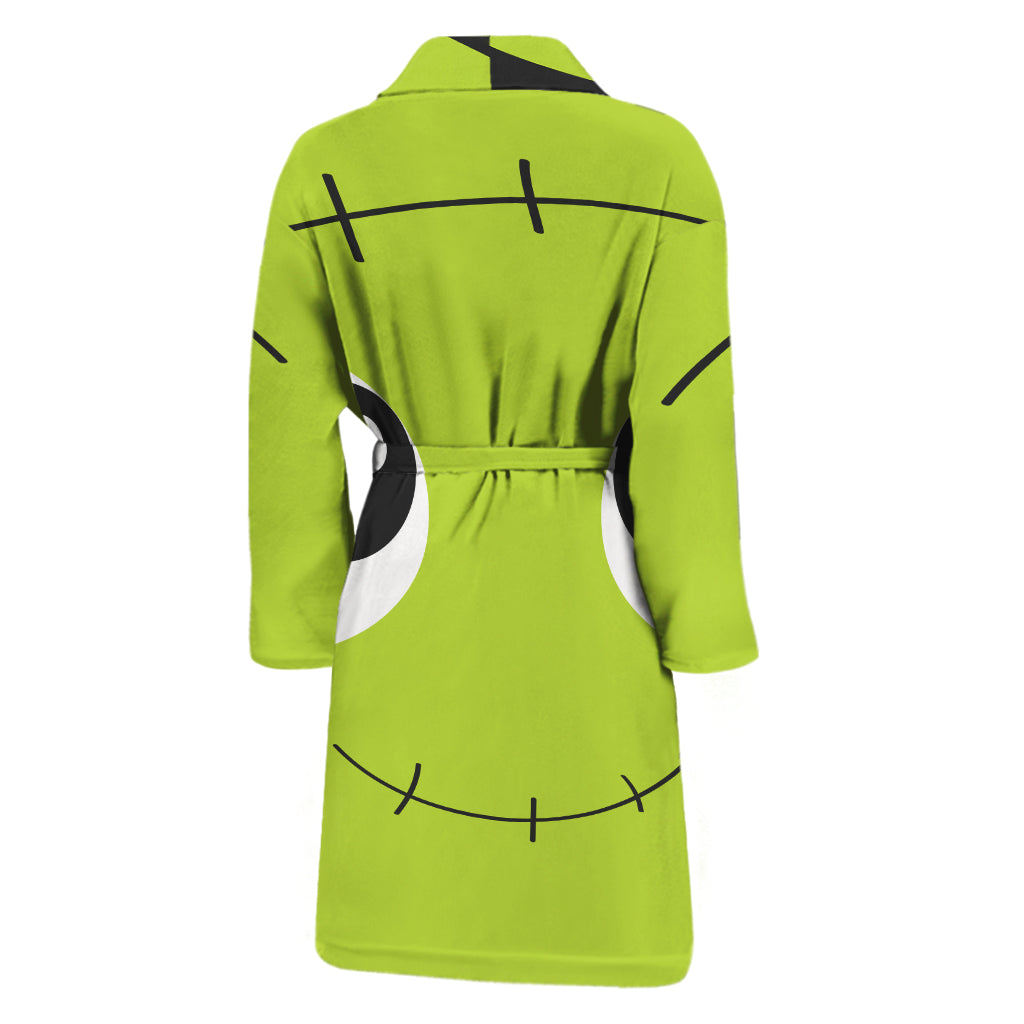 Cute Frankenstein Face Print Men's Bathrobe