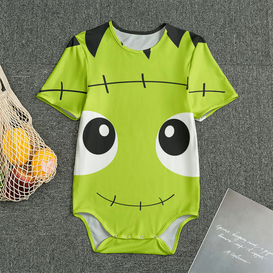 Cute Frankenstein Face Print Men's Bodysuit