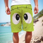 Cute Frankenstein Face Print Men's Cargo Shorts