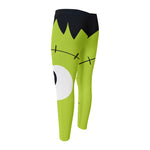 Cute Frankenstein Face Print Men's Compression Pants