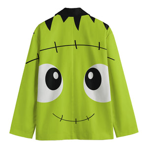 Cute Frankenstein Face Print Men's Cotton Blazer