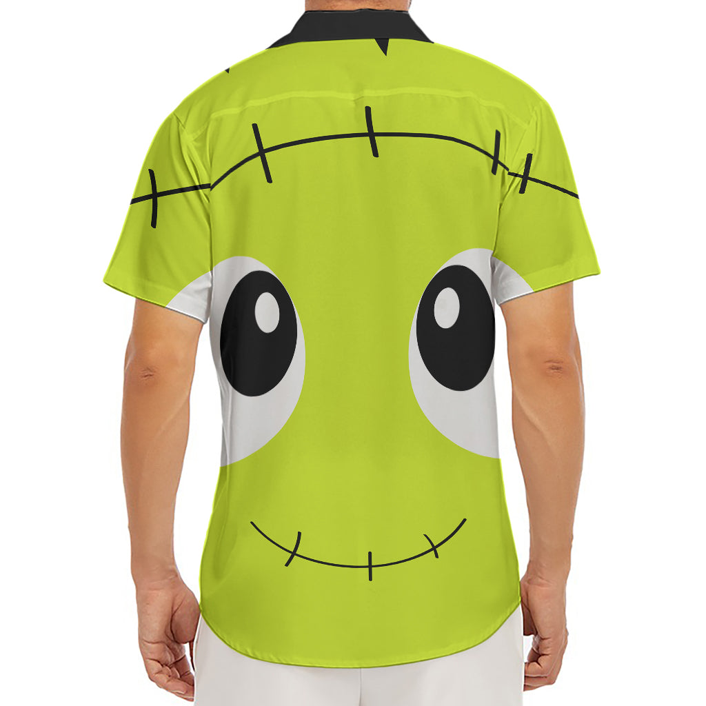 Cute Frankenstein Face Print Men's Deep V-Neck Shirt