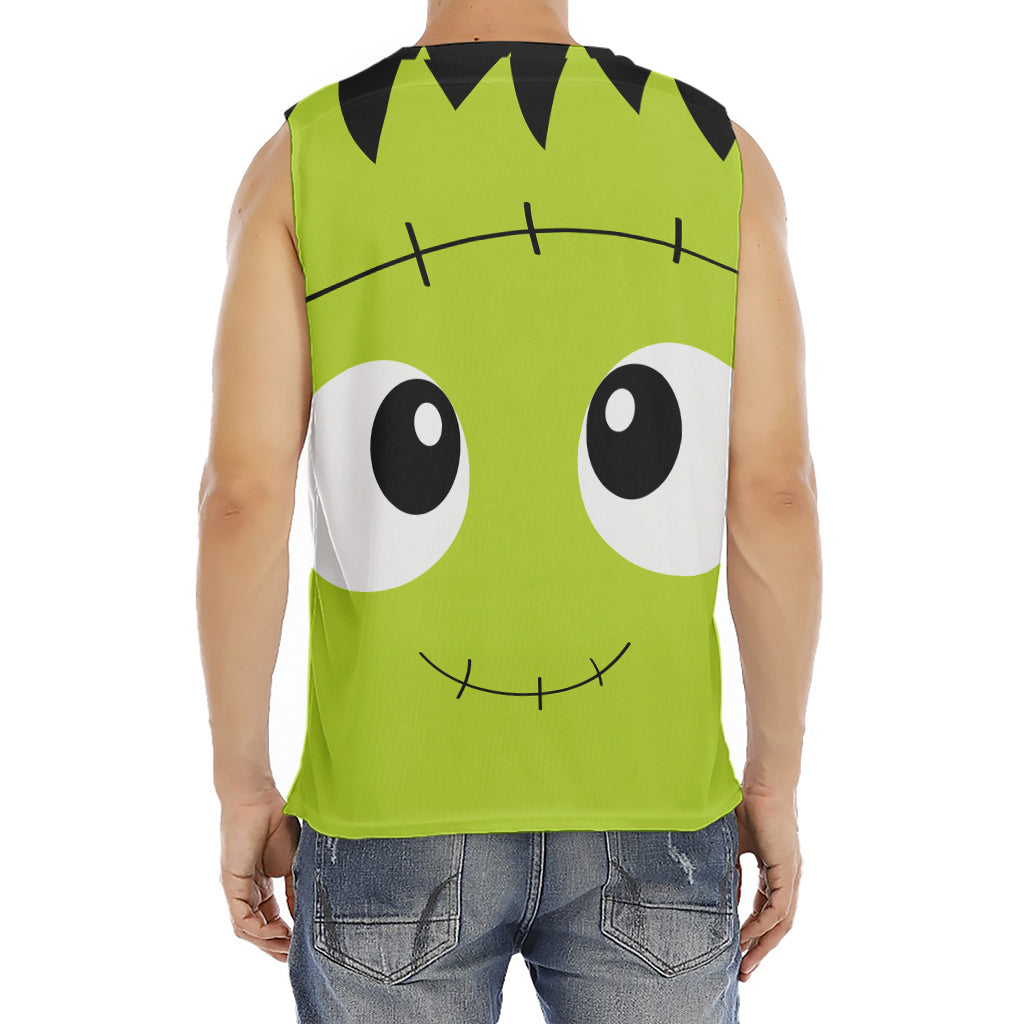 Cute Frankenstein Face Print Men's Fitness Tank Top