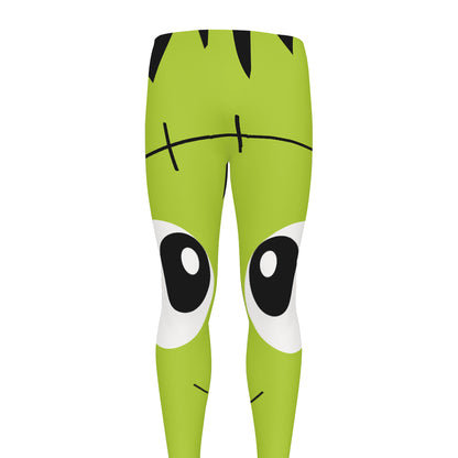 Cute Frankenstein Face Print Men's leggings