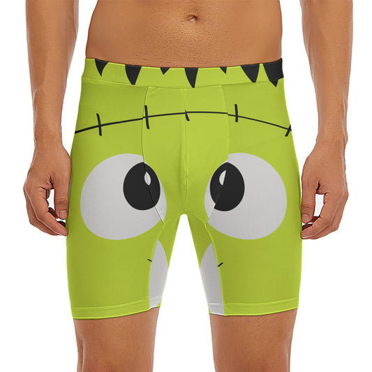 Cute Frankenstein Face Print Men's Long Boxer Briefs