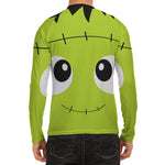 Cute Frankenstein Face Print Men's Long Sleeve Rash Guard