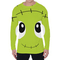 Cute Frankenstein Face Print Men's Long Sleeve T-Shirt