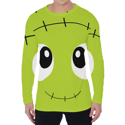 Cute Frankenstein Face Print Men's Long Sleeve T-Shirt