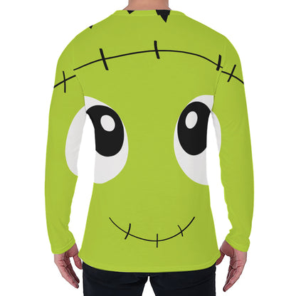 Cute Frankenstein Face Print Men's Long Sleeve T-Shirt