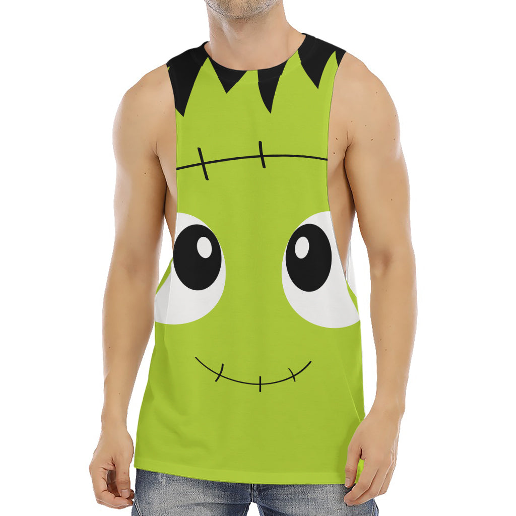 Cute Frankenstein Face Print Men's Muscle Tank Top