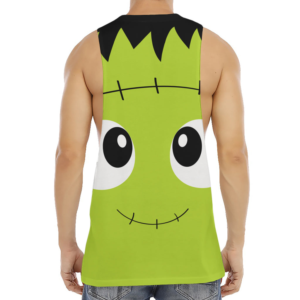 Cute Frankenstein Face Print Men's Muscle Tank Top
