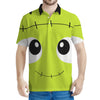 Cute Frankenstein Face Print Men's Polo Shirt