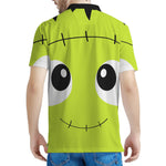 Cute Frankenstein Face Print Men's Polo Shirt