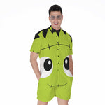 Cute Frankenstein Face Print Men's Rompers