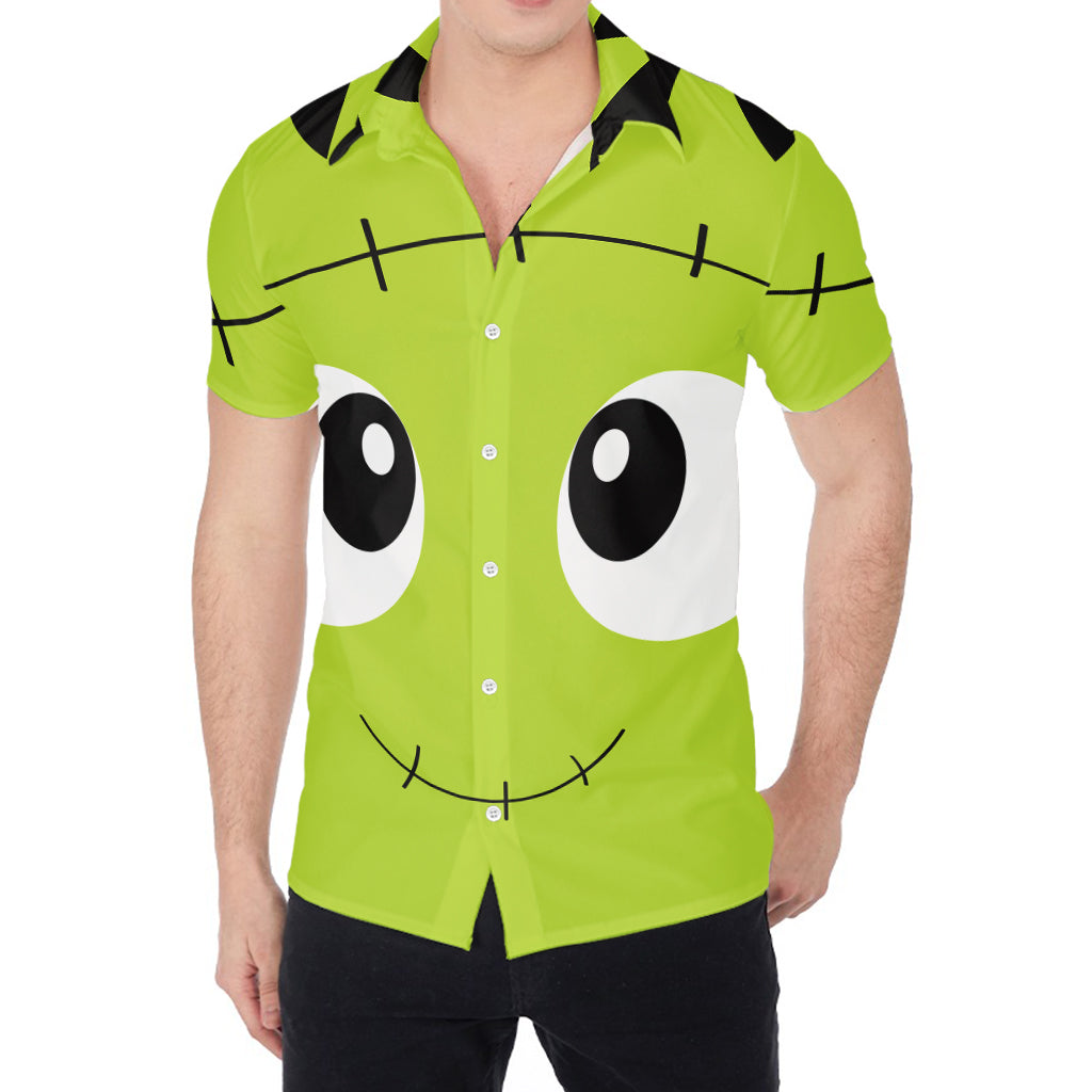 Cute Frankenstein Face Print Men's Shirt