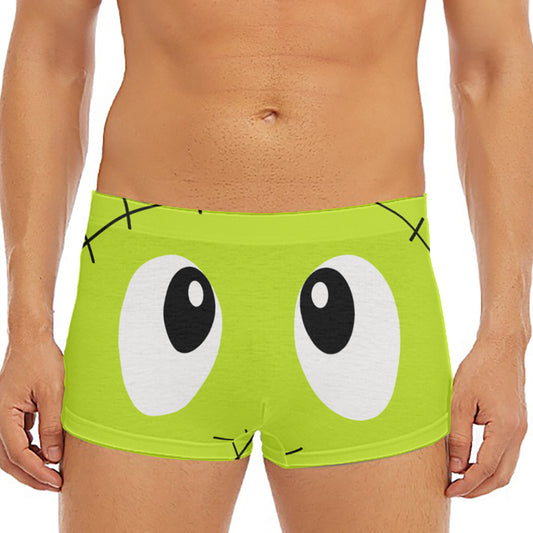 Cute Frankenstein Face Print Men's Short Boxer Briefs