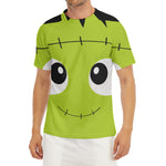 Cute Frankenstein Face Print Men's Short Sleeve Rash Guard