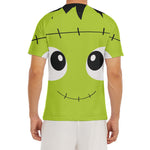 Cute Frankenstein Face Print Men's Short Sleeve Rash Guard