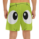 Cute Frankenstein Face Print Men's Split Running Shorts