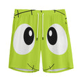 Cute Frankenstein Face Print Men's Athletic Shorts