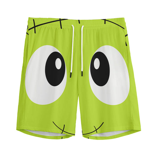 Cute Frankenstein Face Print Men's Sports Shorts