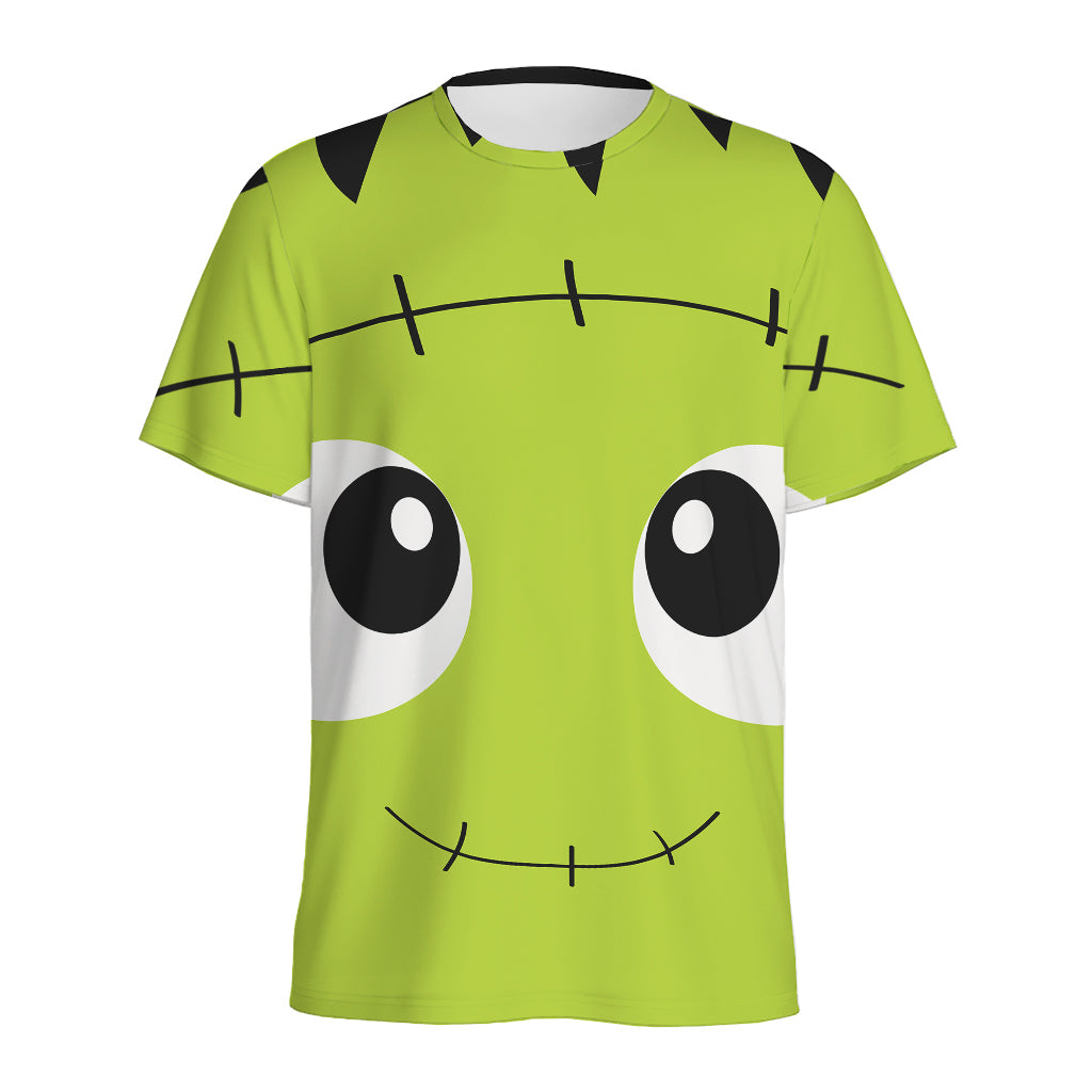 Cute Frankenstein Face Print Men's Sports T-Shirt