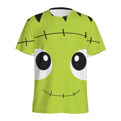 Cute Frankenstein Face Print Men's Sports T-Shirt
