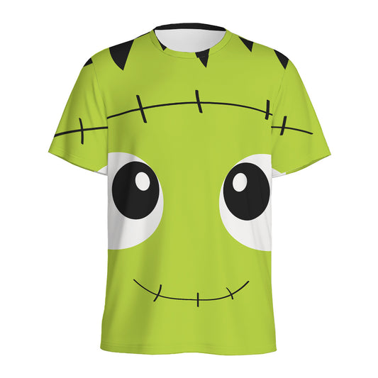 Cute Frankenstein Face Print Men's Sports T-Shirt