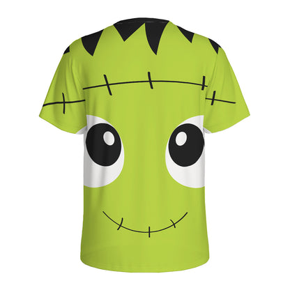 Cute Frankenstein Face Print Men's Sports T-Shirt