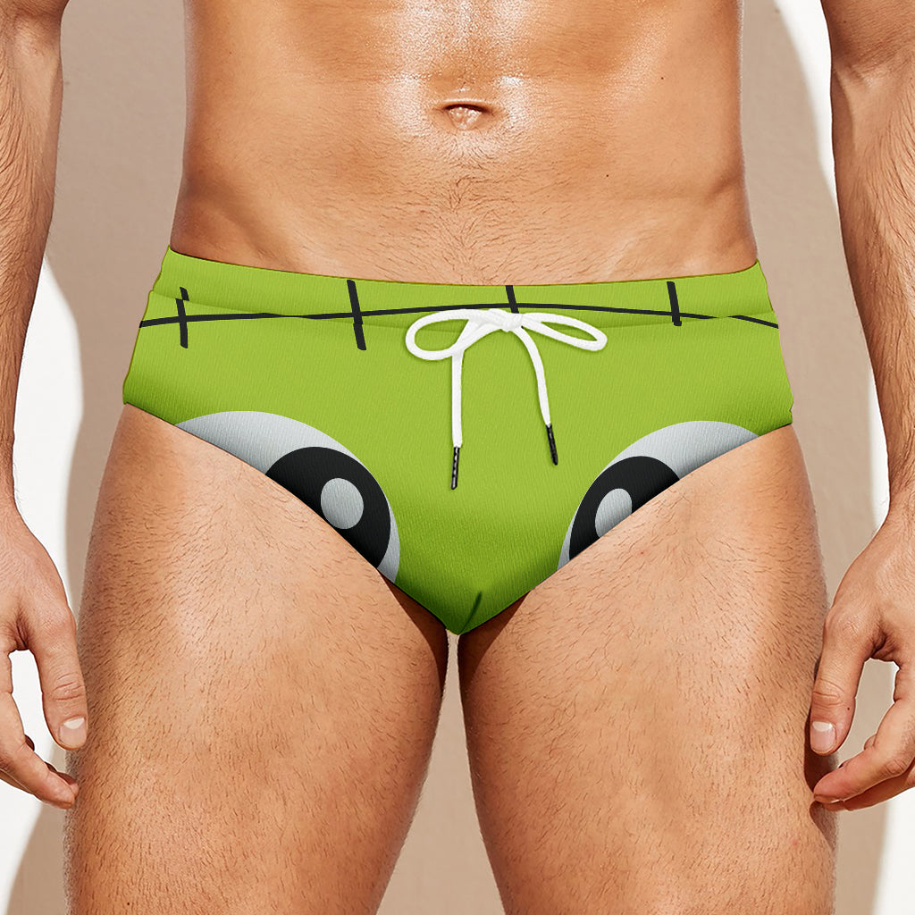 Cute Frankenstein Face Print Men's Swim Briefs