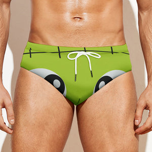 Cute Frankenstein Face Print Men's Swim Briefs