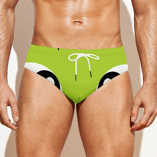 Cute Frankenstein Face Print Men's Swim Briefs