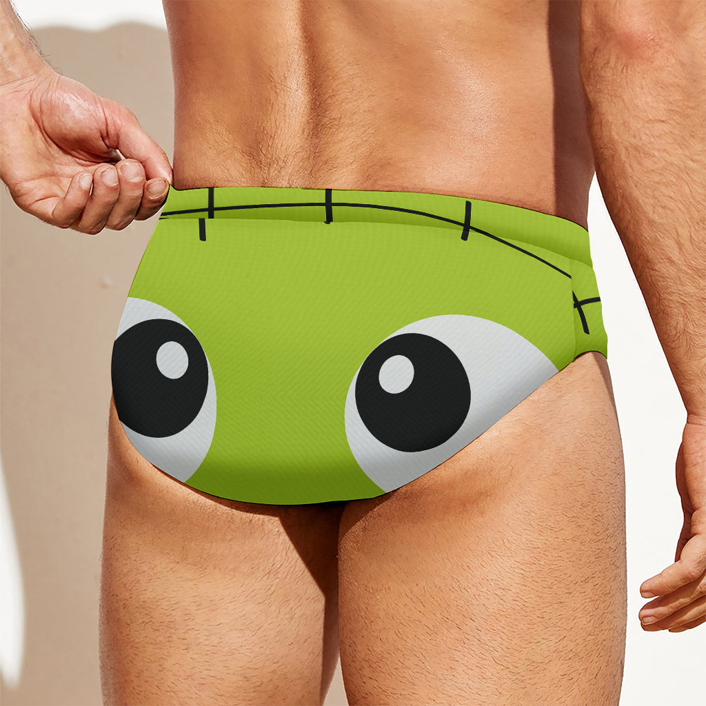 Cute Frankenstein Face Print Men's Swim Briefs