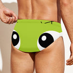 Cute Frankenstein Face Print Men's Swim Briefs