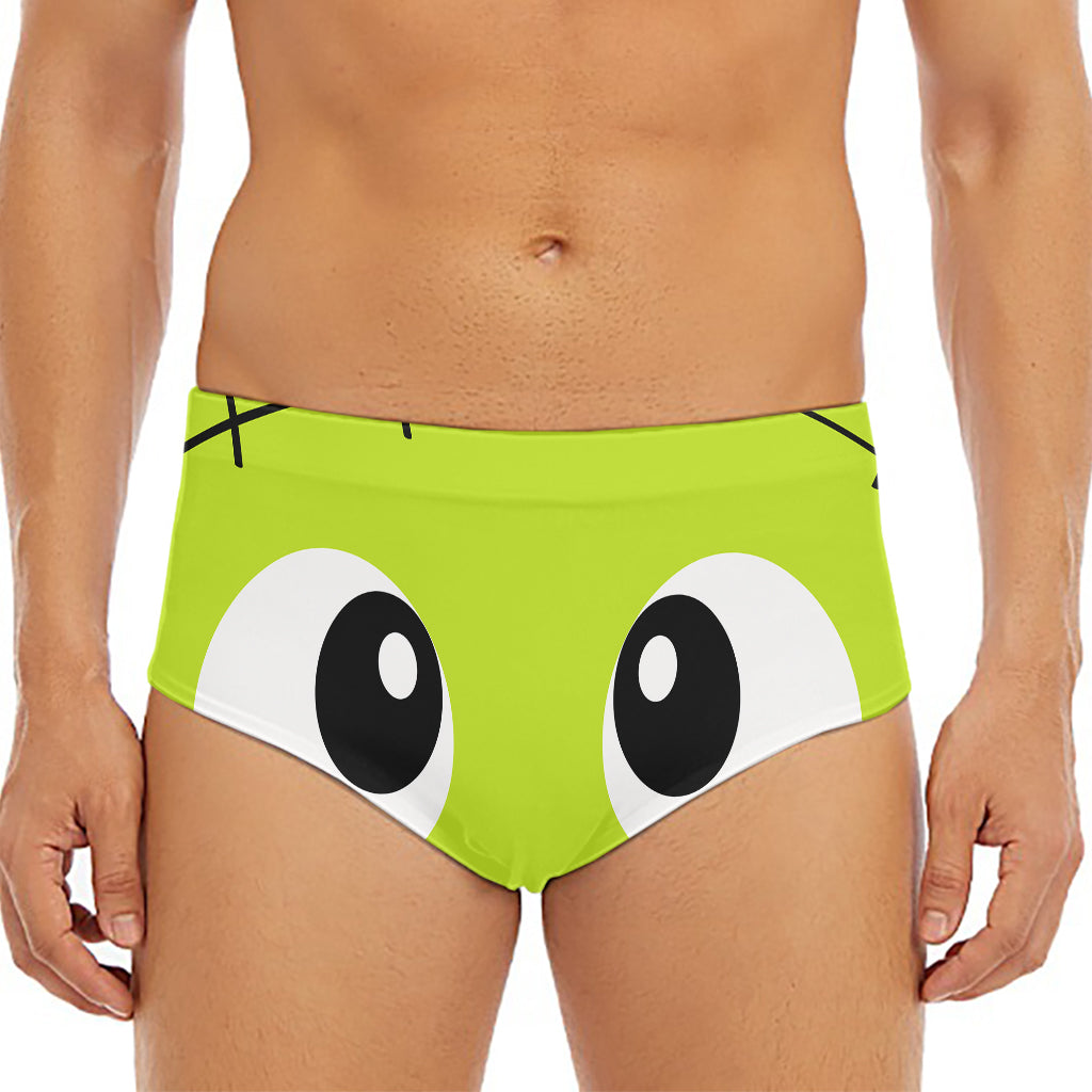 Cute Frankenstein Face Print Men's Triangle Swim Briefs